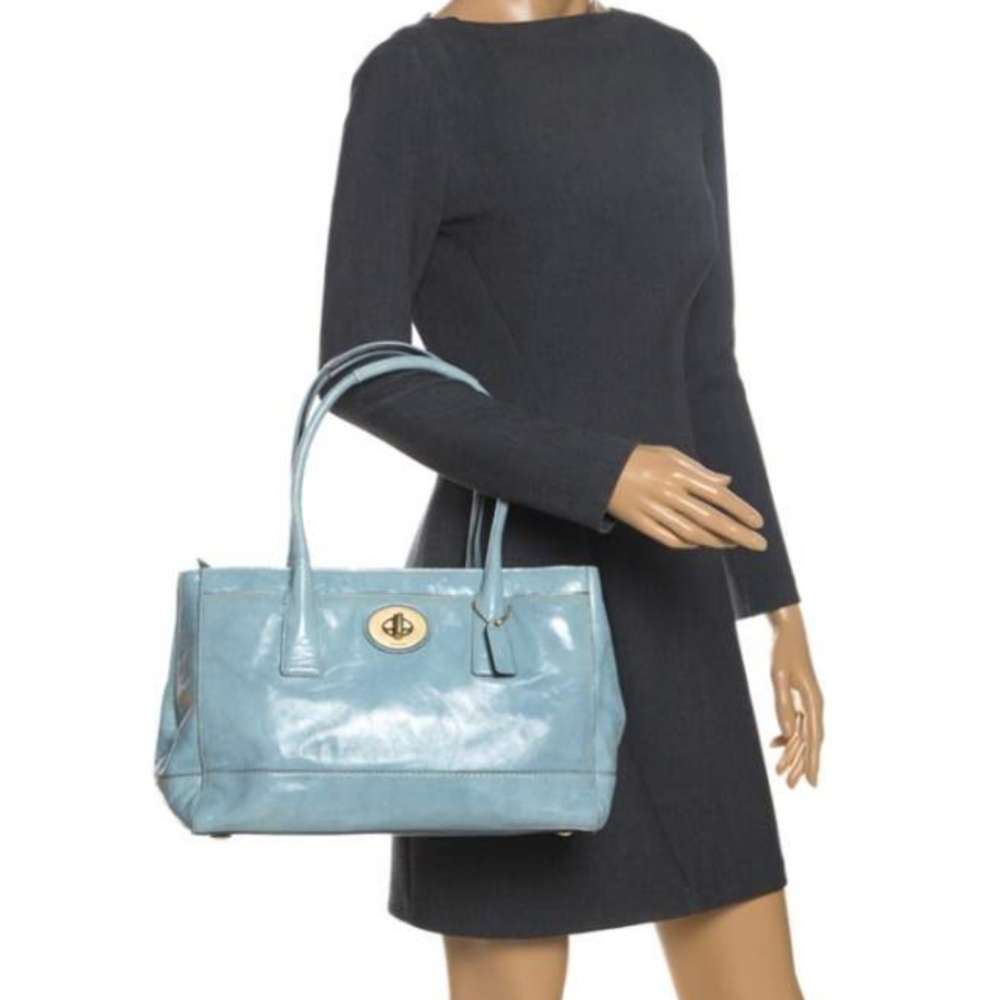 Coach Madeline Light Blue Leather Bag